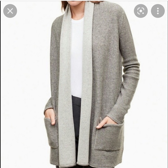 BABATON Beekman Fine Marino Wool Cardigan Pockets Two-tone - Picture 1 of 6